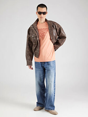 Guess Erkek Turuncu Çiçek Nakışlı Tişört