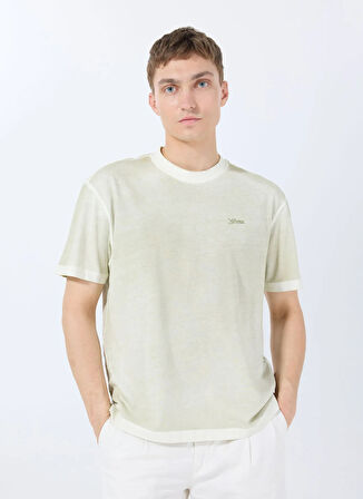 Guess Bisiklet Yaka Desenli Haki Erkek T-Shirt M5GI70I3Z14A82C SS CN INSIDE SPRAY