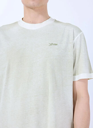 Guess Bisiklet Yaka Desenli Haki Erkek T-Shirt M5GI70I3Z14A82C SS CN INSIDE SPRAY