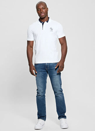 Guess Desenli Beyaz Erkek Polo T-Shirt M5GP60K7O64G011 LYLE SS POLO