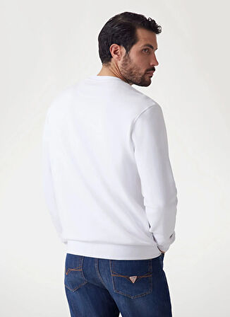 Guess Bisiklet Yaka Beyaz Erkek Sweatshırt M5GQ08KCN01G011 BEAU CN SWEATSHIRT