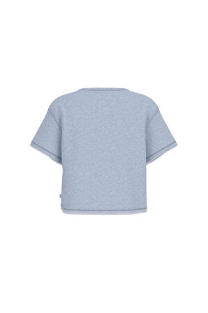 Kadın GJ SS Üçgen Logolu Boxy Iconic T-Shirt - Açık Mavi | S
