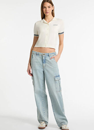 Guess Jeans Beyaz Kadın Hırka GJ SS GUESS J POLO C - REC POLY CHE