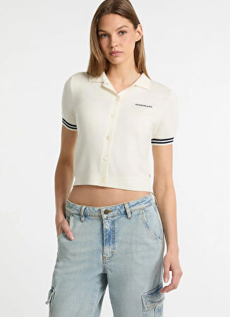 Guess Jeans Beyaz Kadın Hırka GJ SS GUESS J POLO C - REC POLY CHE