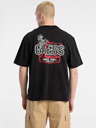 Guess Erkek Siyah American Classic Tişört