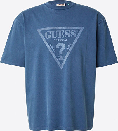 Guess Erkek Mavi Vintage Triangle Tişört