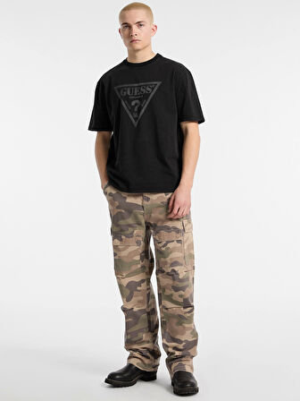 Guess Erkek Siyah Vintage Triangle Tişört