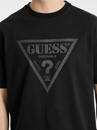 Guess Erkek Siyah Vintage Triangle Tişört