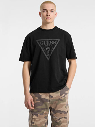 Guess Erkek Siyah Vintage Triangle Tişört