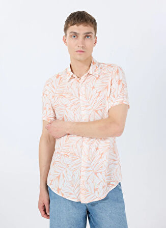 Guess Standart Yeşil Desenli Erkek Gömlek M5GH75WD4Z2P34M SS ECO RAYON OIL