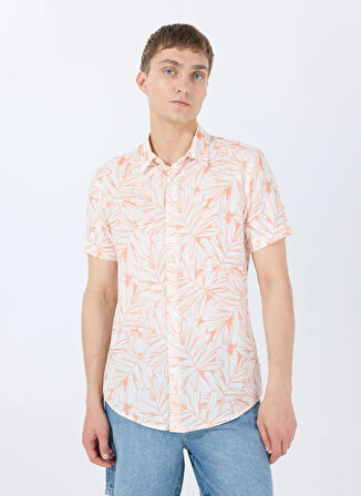 Guess Standart Yeşil Desenli Erkek Gömlek M5GH75WD4Z2P34M SS ECO RAYON OIL