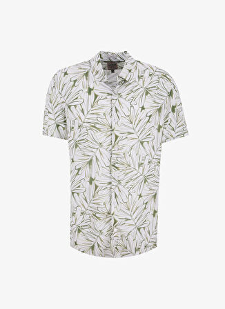 Guess Standart Yeşil Desenli Erkek Gömlek M5GH75WD4Z2P8GS SS ECO RAYON OIL