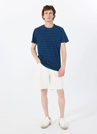Guess Bisiklet Yaka Desenli Mavi Erkek T-Shirt M5GP20KCRX0INMU SS INDIGO ARCHER