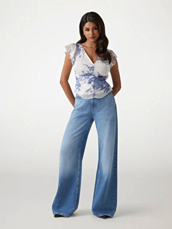 Guess Kadın Çiçek Desenli Şifon üst