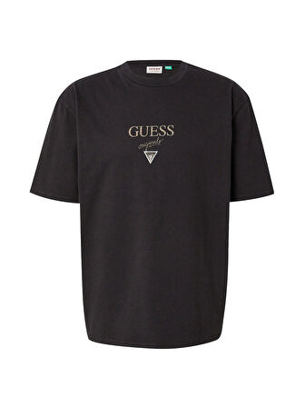 Guess Erkek Siyah Baker Logolu Baskılı Tişört