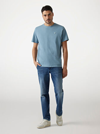 Guess Erkek Mavi Patch Detaylı Tişört