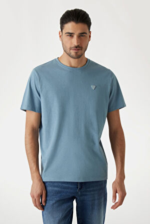 Erkek Küçük Üçgen Logo T-Shirt - Mavi | XL
