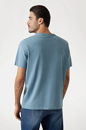 Erkek Küçük Üçgen Logo T-Shirt - Mavi | XL