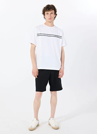 Siyah Erkek Loose Fit Desenli Sweat Şort M5GD10KCN01JBLK CLOVIS SHORTS
