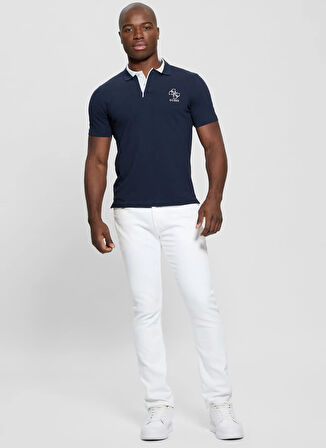 Guess Desenli Lacivert Erkek Polo T-Shirt M5GP60K7O64G7V2 LYLE SS POLO
