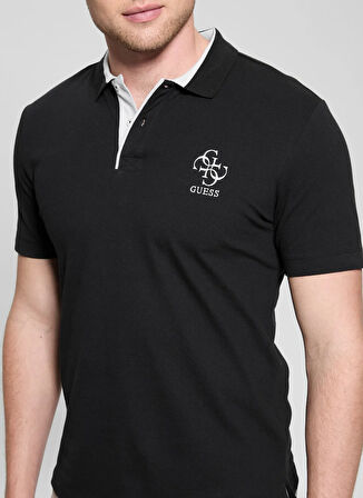 Guess Desenli Siyah Erkek Polo T-Shirt M5GP60K7O64JBLK LYLE SS POLO