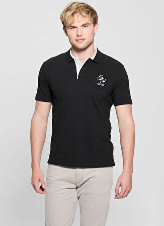 Guess Desenli Siyah Erkek Polo T-Shirt M5GP60K7O64JBLK LYLE SS POLO