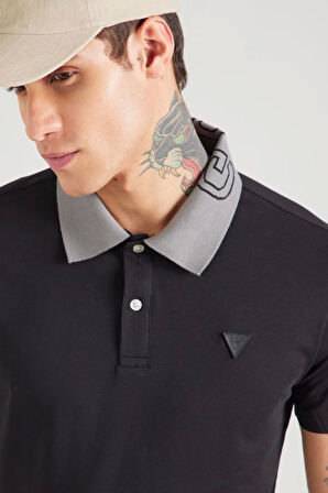 Guess Erkek Siyah Nolan Polo Yaka Tişört
