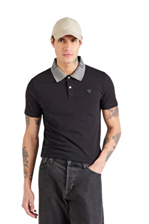 Guess Erkek Siyah Nolan Polo Yaka Tişört