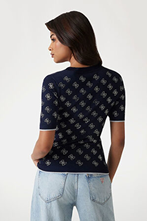 Kadın Rosie 4G Logo T-Shirt - Lacivert | XS