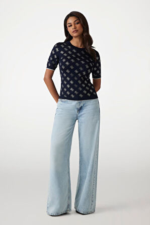 Kadın Rosie 4G Logo T-Shirt - Lacivert | M