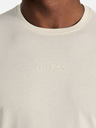 Guess Erkek Bej Guess Nakışlı Pima Tişört