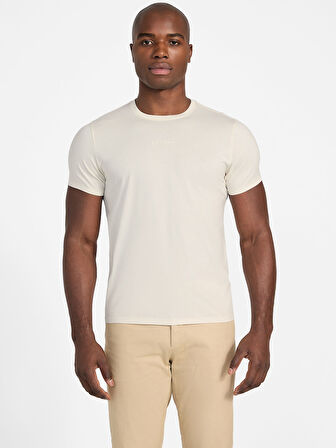 Guess Erkek Bej Guess Nakışlı Pima Tişört