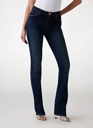 Guess Yüksek Bel Düz Paça Regular Fit Mavi Kadın Denim Pantolon SEXY STRAIGHT POWER - ECO VISCOSE B