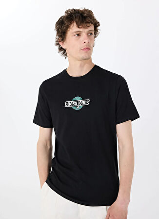 Guess Jeans Bisiklet Yaka Desenli Siyah Erkek T-Shirt M5GI23K8HM0JBLK GJ SS CN SLIM SUNS