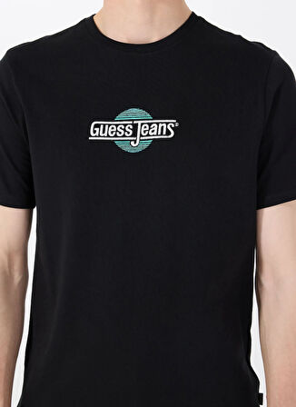 Guess Jeans Bisiklet Yaka Desenli Siyah Erkek T-Shirt M5GI23K8HM0JBLK GJ SS CN SLIM SUNS