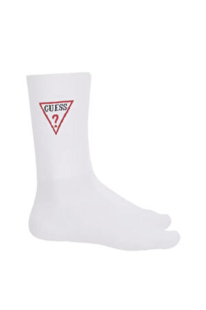 Guess Jeans GJ UNISEX TRIANGLE CREW SOCK Erkek Beyaz Çorap M5GZ49Z3O11-G011