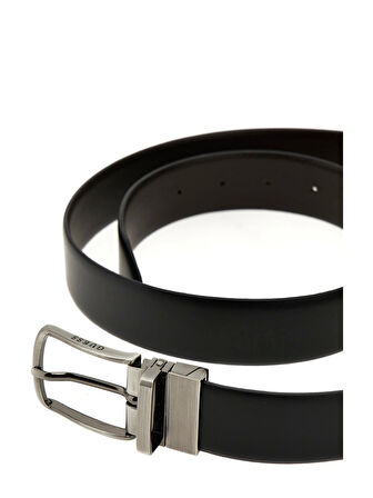 Guess Erkek Siyah/Kahverengi Algarve Çift Yönlü Deri Kemer