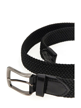 Guess Erkek Siyah Sosa Düz Sabit Deri Kemer 35 mm