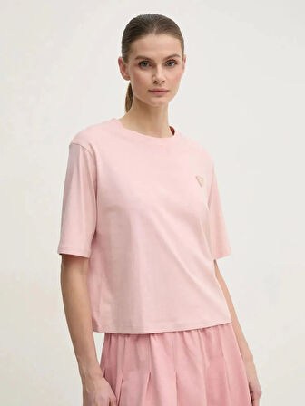 Guess Kadın Pembe Colette Salaş Tişört