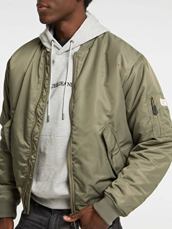Guess Gj Bomber Erkek Haki Bomber Ceket M5RL81WHAA2-G8EV