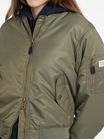 Guess Gj Bomber Kadın Haki Bomber Ceket W5RL81WHAA2-G8EV