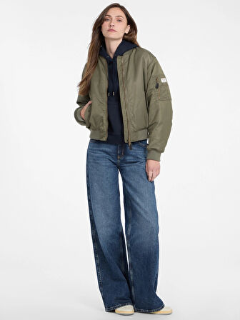 Guess Gj Bomber Kadın Haki Bomber Ceket W5RL81WHAA2-G8EV