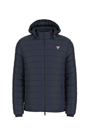 Erkek  GJ Kapüşonlu Şişme Mont - Lacivert | M