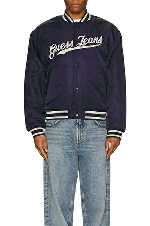 Guess GJ BOMBER WITH PATCH Erkek Siyah Ceket M5RL54WHAA2-JBLK