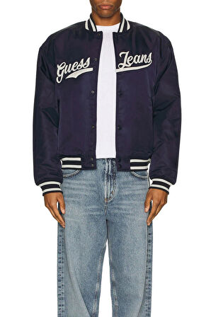 Guess GJ BOMBER WITH PATCH Erkek Siyah Ceket M5RL54WHAA2-JBLK