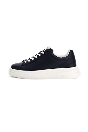 Erkek Elba Deri Kalın Tabanlı Sneaker - Lacivert / Beyaz | 42