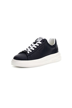 Erkek Elba Deri Kalın Tabanlı Sneaker - Lacivert / Beyaz | 43