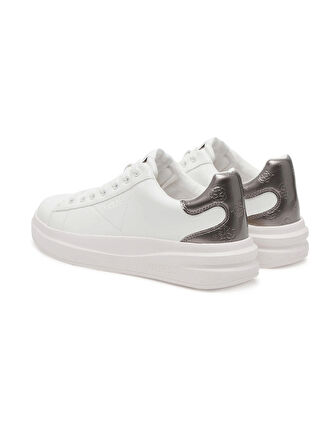 Guess Kadın Elbina Beyaz Metalik Sneaker