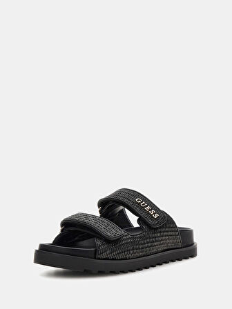 Guess Kadın Fadeliza Siyah Çift Bantlı Sandalet