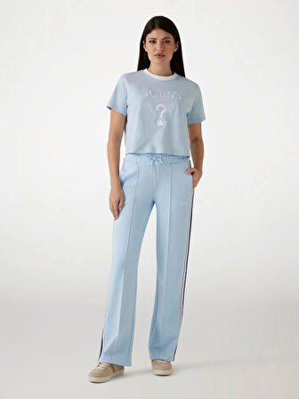 Guess Kadın Mavi Filanta Crop Tişört